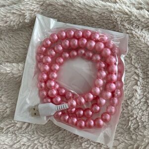 Pink Beaded USB Cable